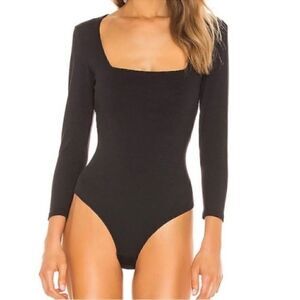 Intimately Free People Truth or Square Thong Bodysuit Black S